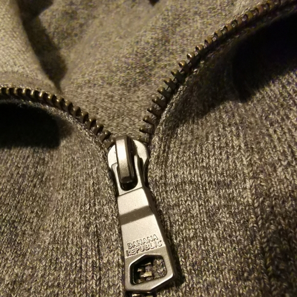 💎Banana Republic Luxury Blend Full Zip Silk Cotton Cashmere Size S Grey - Picture 7 of 10